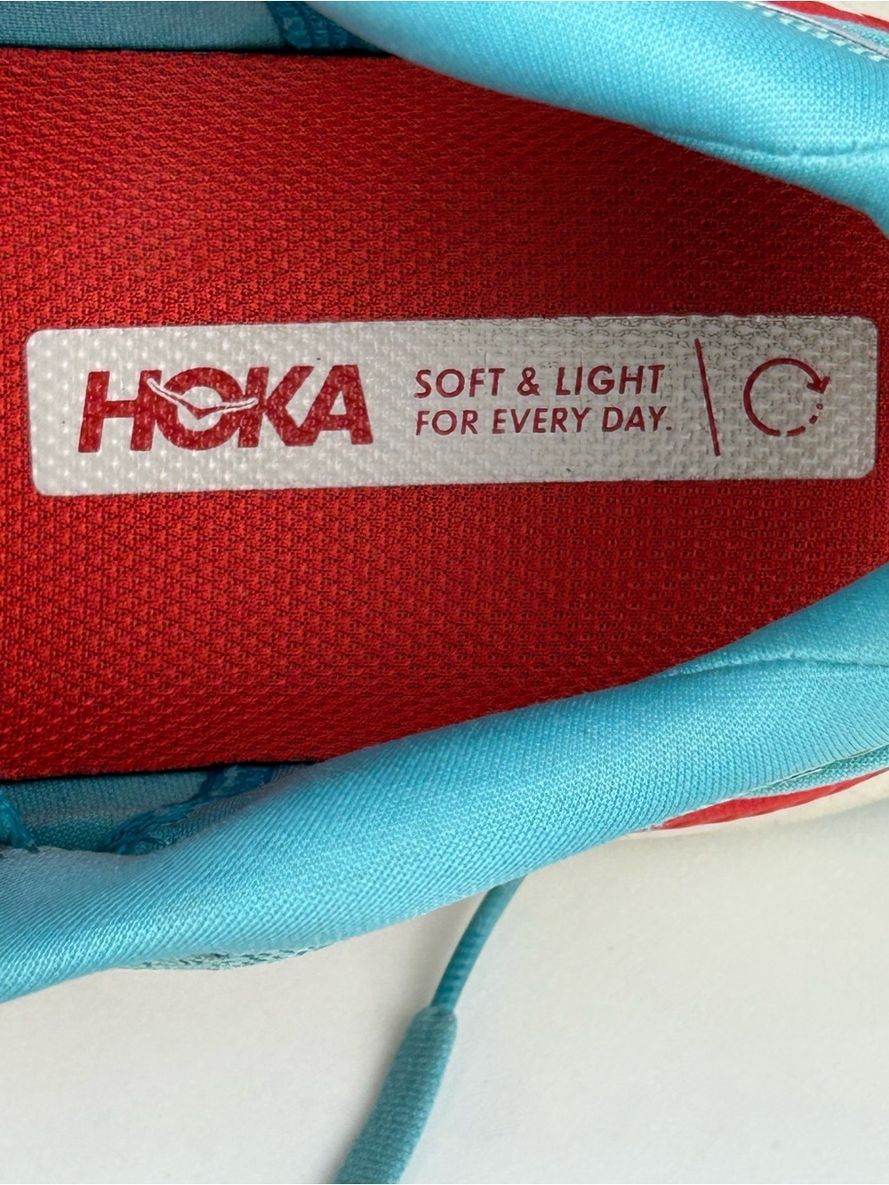 HOKA CLIFTON 8 RUNNING WALKING SHOE WOMENS 7.5B TEAL BLUE RED - Picture 10 of 11